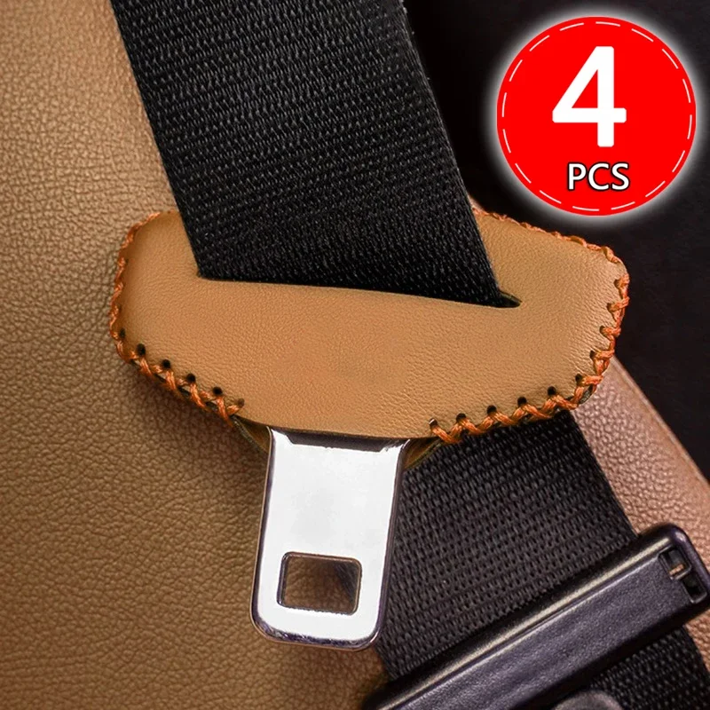 Car Seat Belt Buckle Cover Protector Anti-collision Case PU Leather Protection Wear Resistance Car Interior Accessories