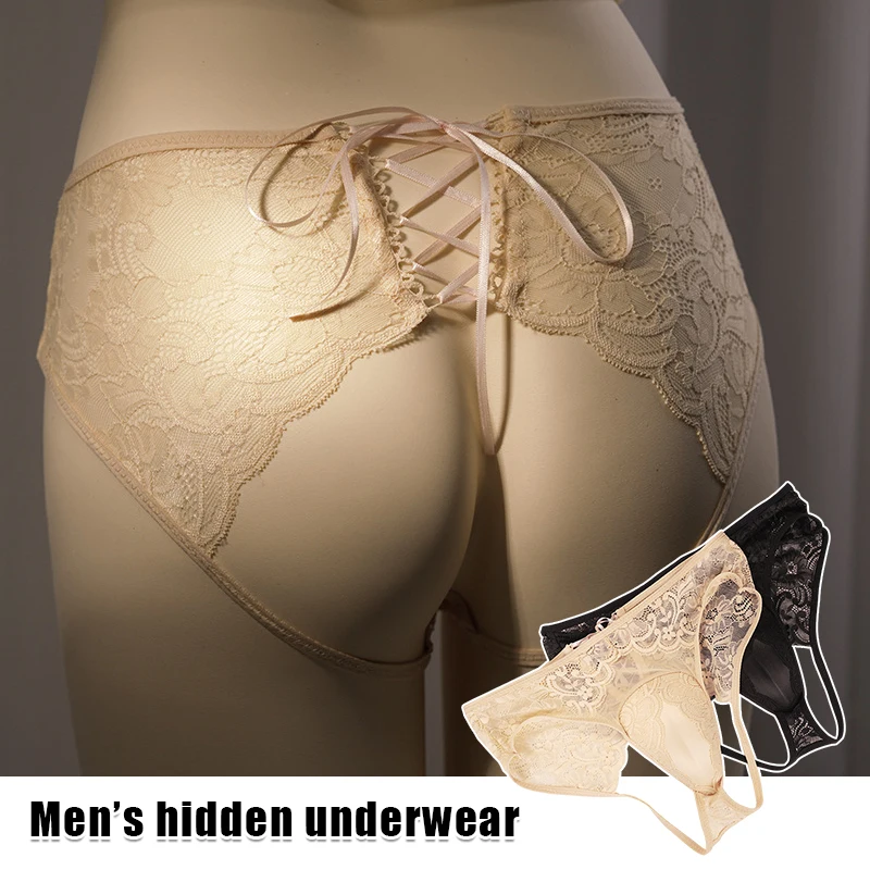 

Men Gay Crossdresser Camel Toe Panties Sissy Underwear Men Hiding Gaff Thong T Back Shapping Briefs Lace Elastic Bulge Pouch