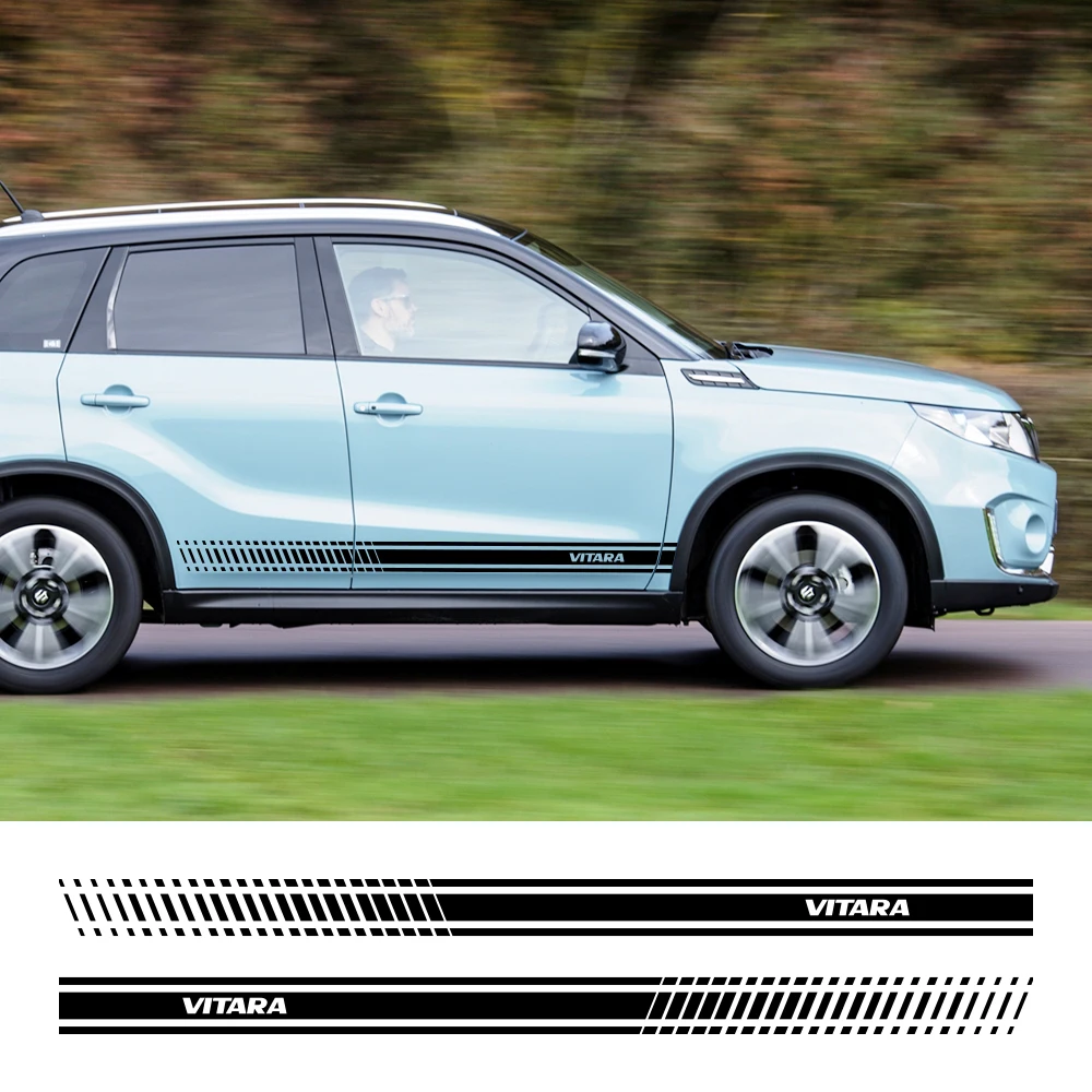 2pcs Car Long Side Skirt Stickers For Suzuki Vitara Turbo Accessories