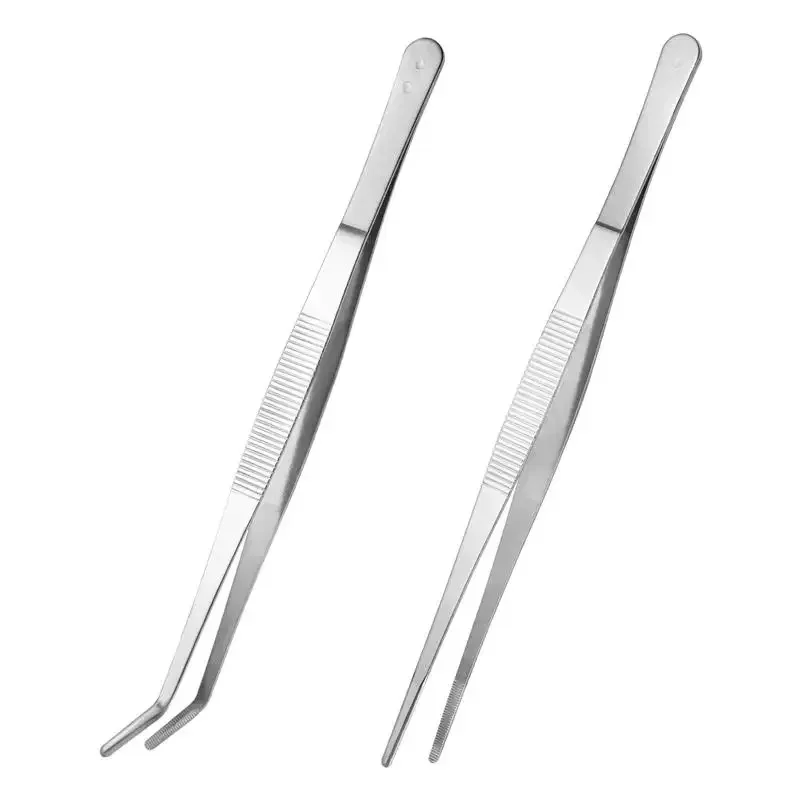 Tweezer Tool Stainless Steel Elbow Tweezers Aquarium Clip Long Tongs Medical Forceps Pet Feeding