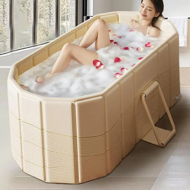 Bathing Bucket Folding Bathtub Portable Adult Full Body Bath Constant Temperature Free Installation 1.2/1.5m Bathtub Household