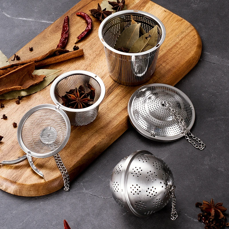 Multi Style Tea Infuser For Spice Fine Mesh Coffee Herbal Filter Kitchen Soup Seasoning Ball Tea Strainer Teaware Accessories
