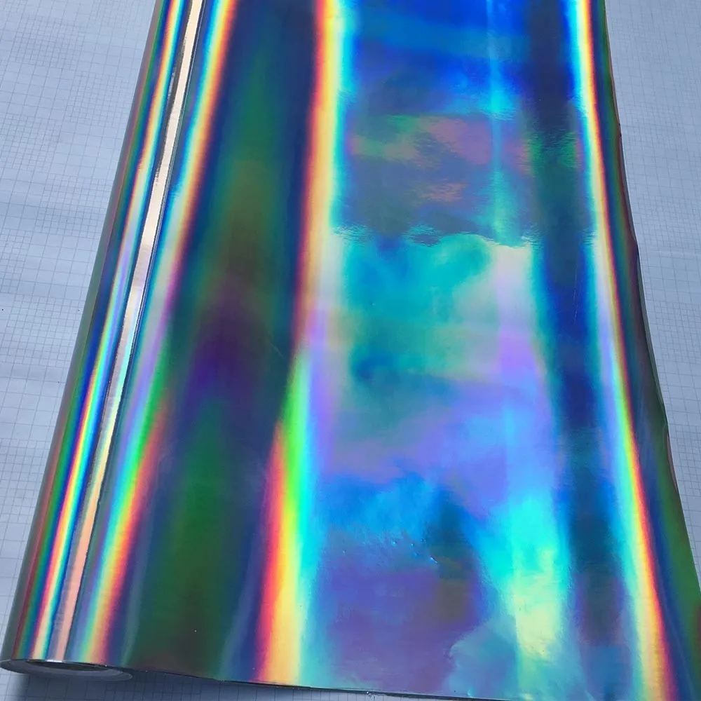 NANAPLUMS Pellicola per plotter in tessuto, olografica, arcobaleno, metallizzata, 6 colori, 30,5 x 25 cm, fogli HTV, per vestiti e tessuti, facile da rimuovere