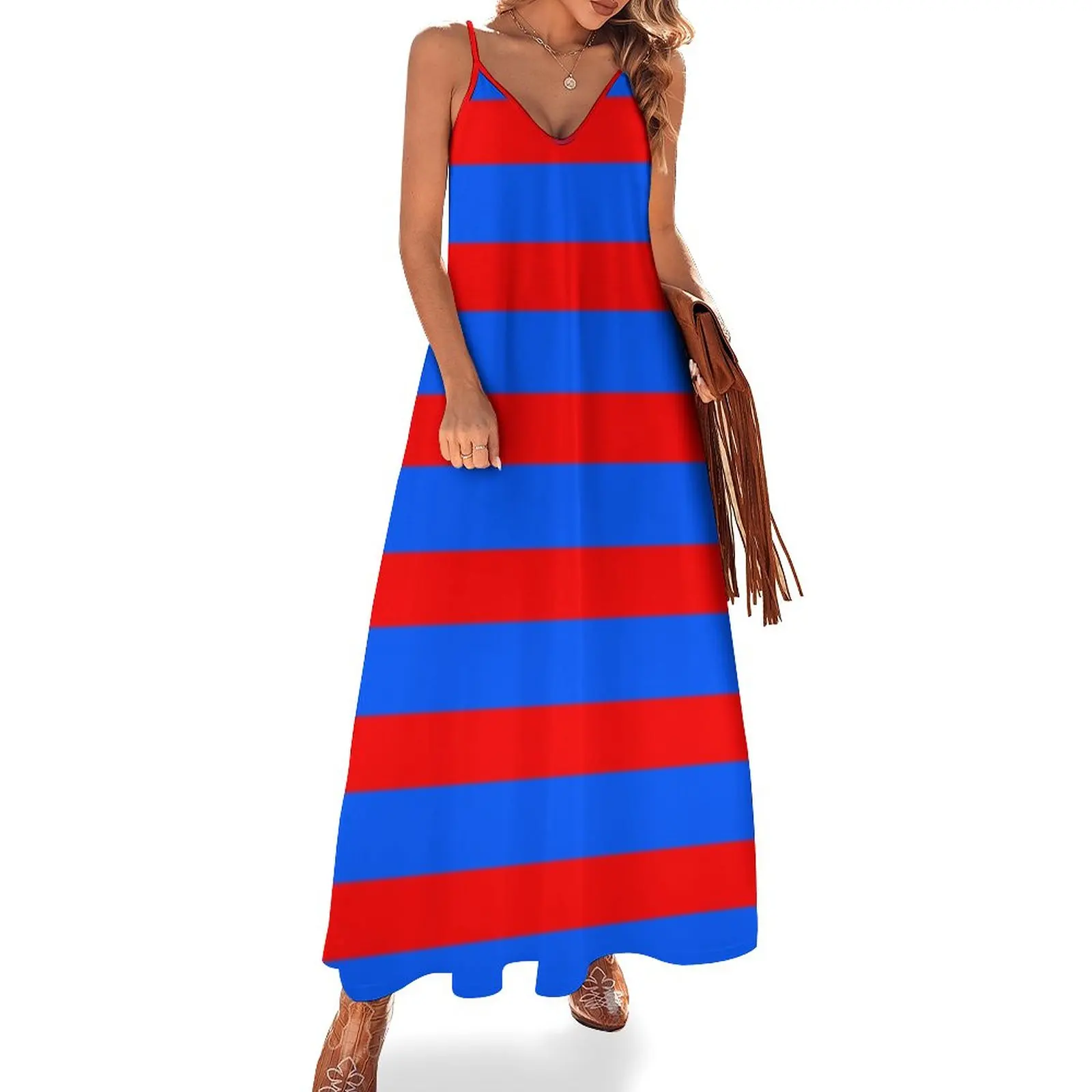 

Red and blue Sleeveless Dress women clothing 2024 new arrivals women's summer clothing 2024