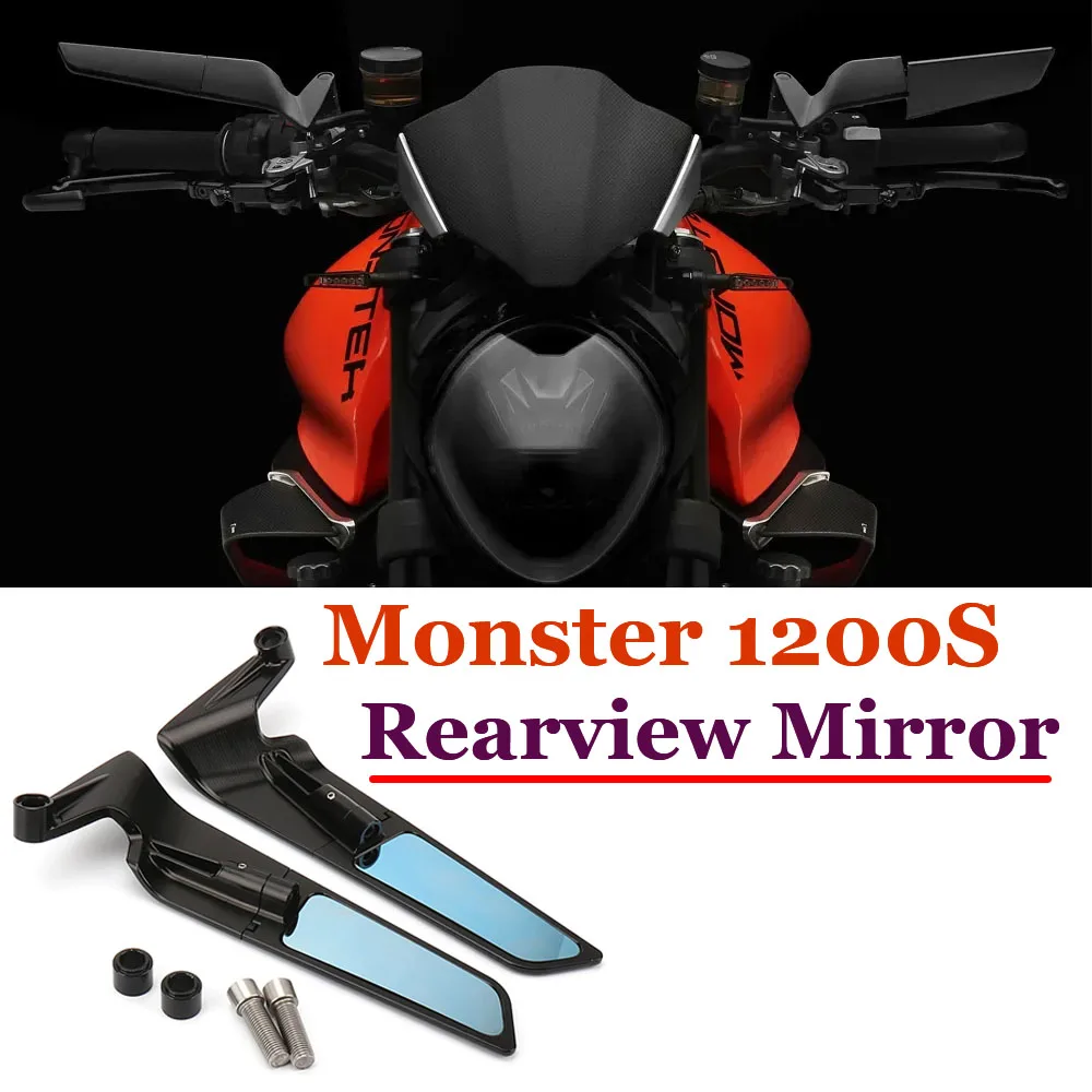 

Monster 1200 Accessories Motorcycle Rearview Mirror For Ducati Monster 1200 2017-2021 Monster 1200S Adjustable Winglet Mirror