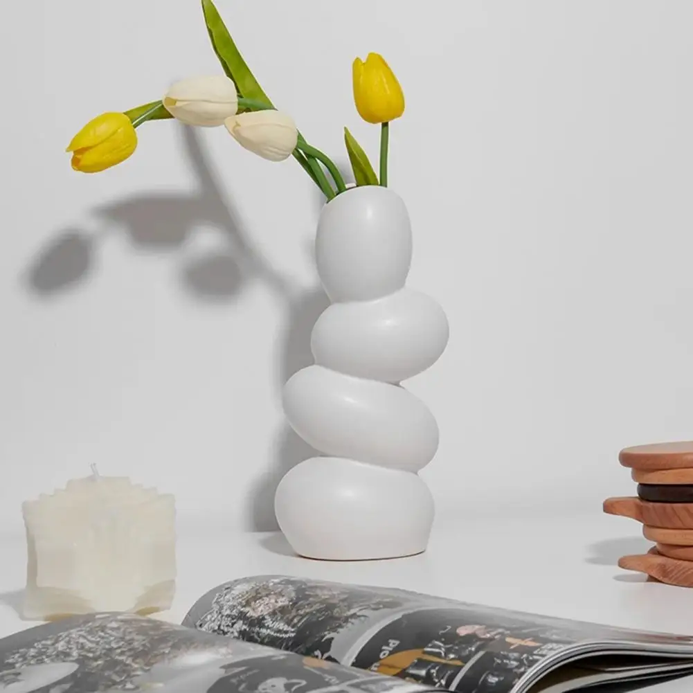 Electroplating Mirror Surface Design Flower Vase Living Room Desktop Egg Shape Ceramic Vase Plant Pot Decoration Home Decor 3