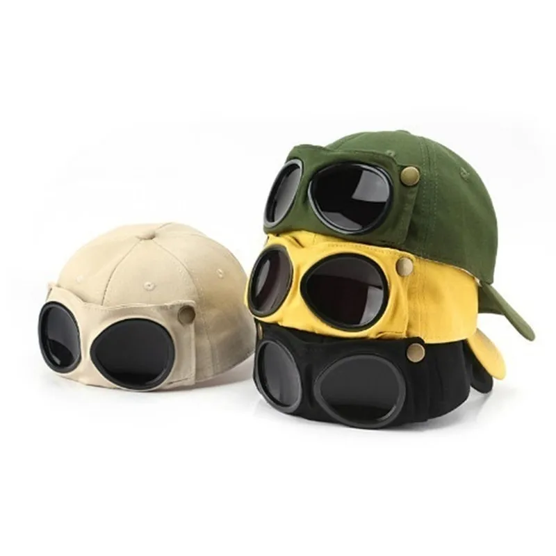 Creative Korean Version of The Pilot Glasses Baseball Cap Wild Outdoor Sunscreen Sunshade Cap