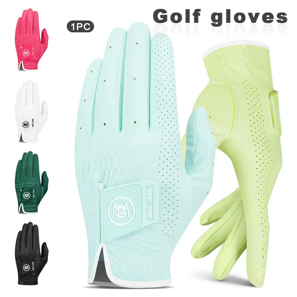 Men's Golf Left Hand Gloves  Anti-Slip Soft Ultra-fiber Cloth Breathable Wear-resistant Hook-and-Loop Fixed Golf Sports Gloves
