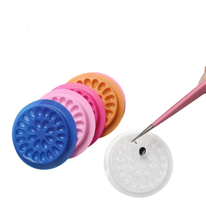 100pcs 속눈썹 접착제 홀더 속눈썹 연장 용품 접착제 팔레트 가스켓 눈 속눈썹 트레이 플라스틱 패드 메이크업 도구