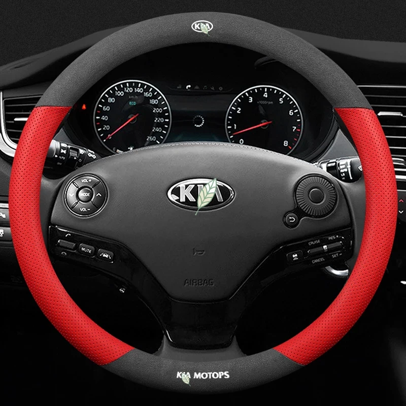 Car Leather Steering Wheel Cover For For Kia Cerato 3 4 Rio 3 4