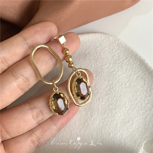 Trendy New Long Asymmetry Pendant Earrings for Women Female Simple Hypoallergenic Geometric Tassel Earrings Jewelry Accessories RED