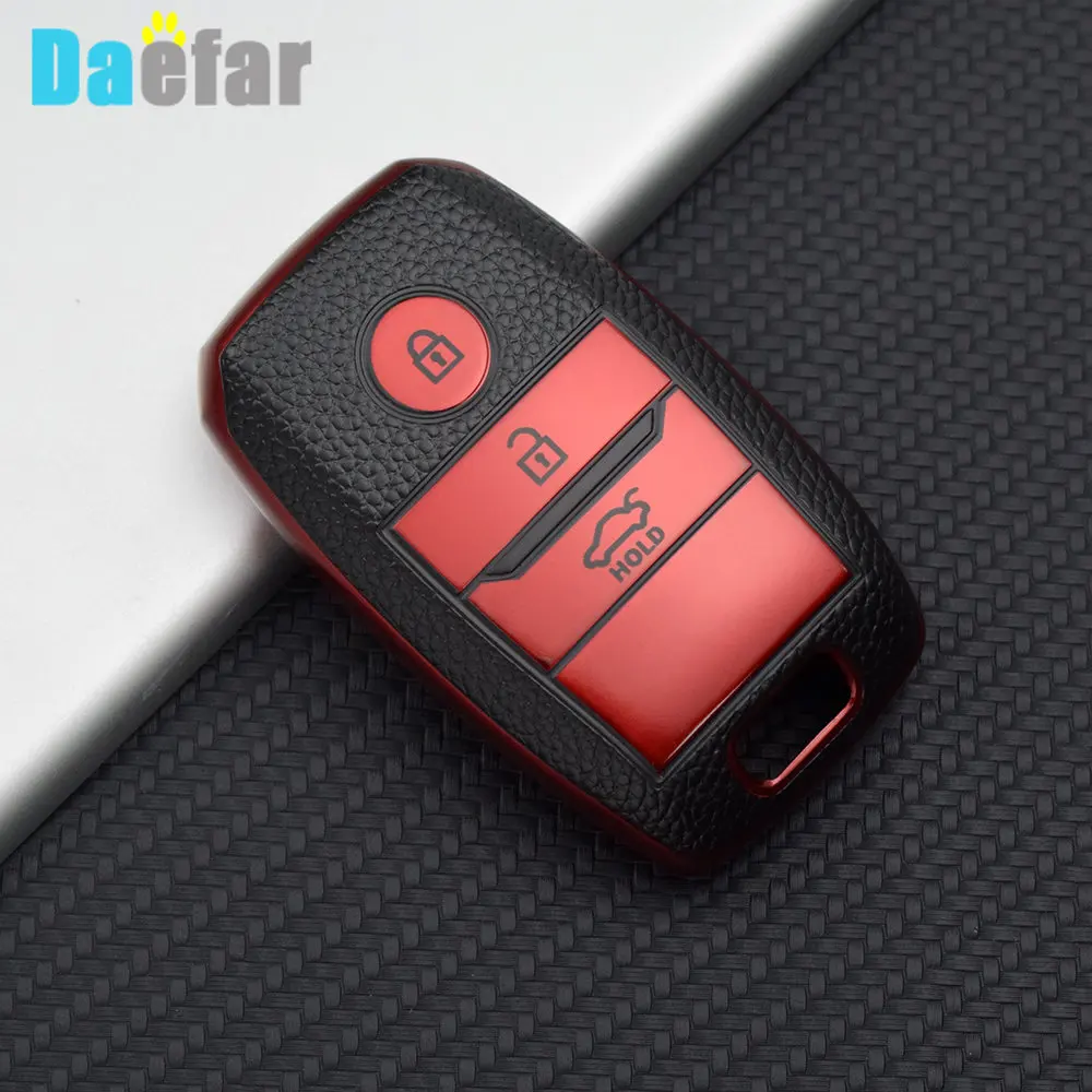 Leather TPU Car Key Case Cover for Kia Picanto Sportage 2017