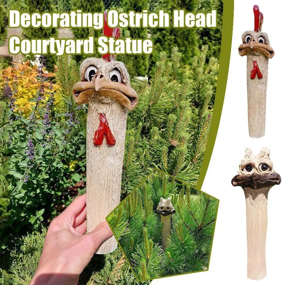 

Decorative Ostrich Head Garden Statue Resin Crafts Decoration Creative Scene Insertion Manufacturers Garden Garden Ground W G3N1