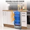Beverage Refrigerator,15 Inch 96 Cans Beverage Cooler Small Wine Fridge Built-in or Freestanding with Auto Defrost,Glass Door 5