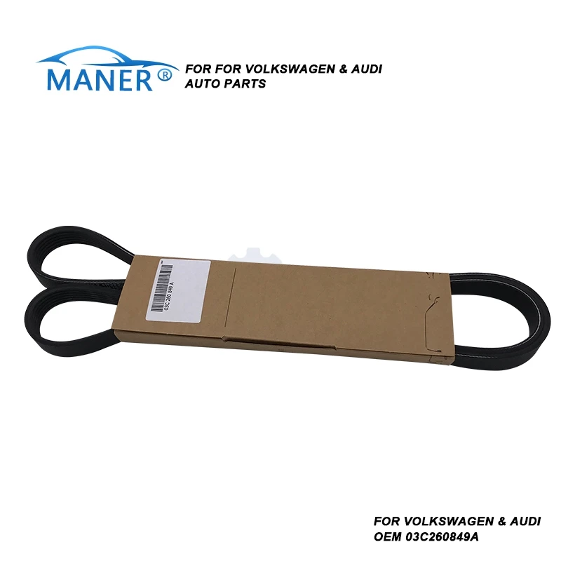

MANERI 03C260849A Auto Engine Parts Serpentine Belt For Audi A1 A3 VW Sciricco Jetta Golf Tiguan Beetle 1.4TSI 03C 260 849 A