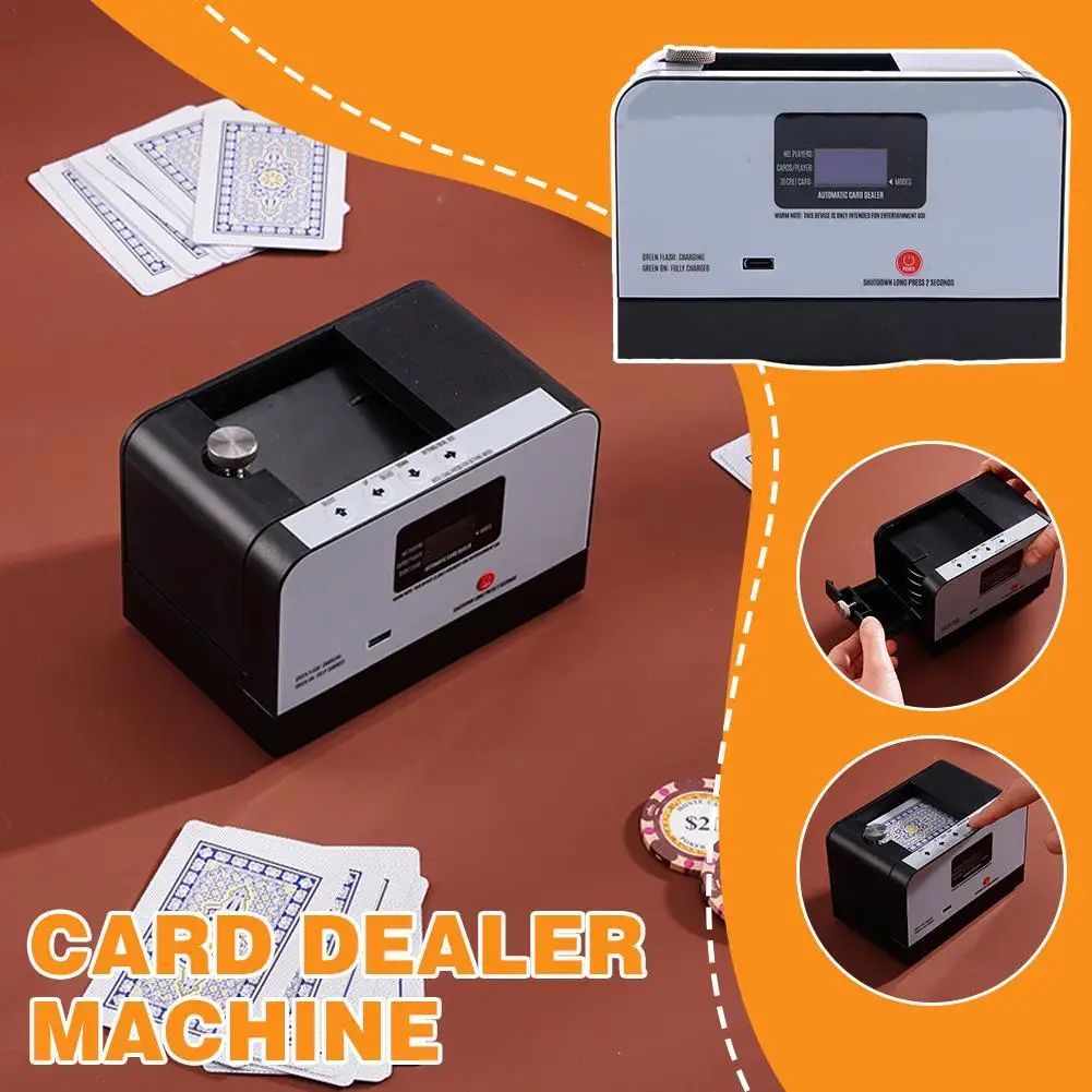 Automatic Card Dealer Electric Card Dealer Machine Rotating Card Dealer Machine for Blackjack Texas Hold'em Home Card Games