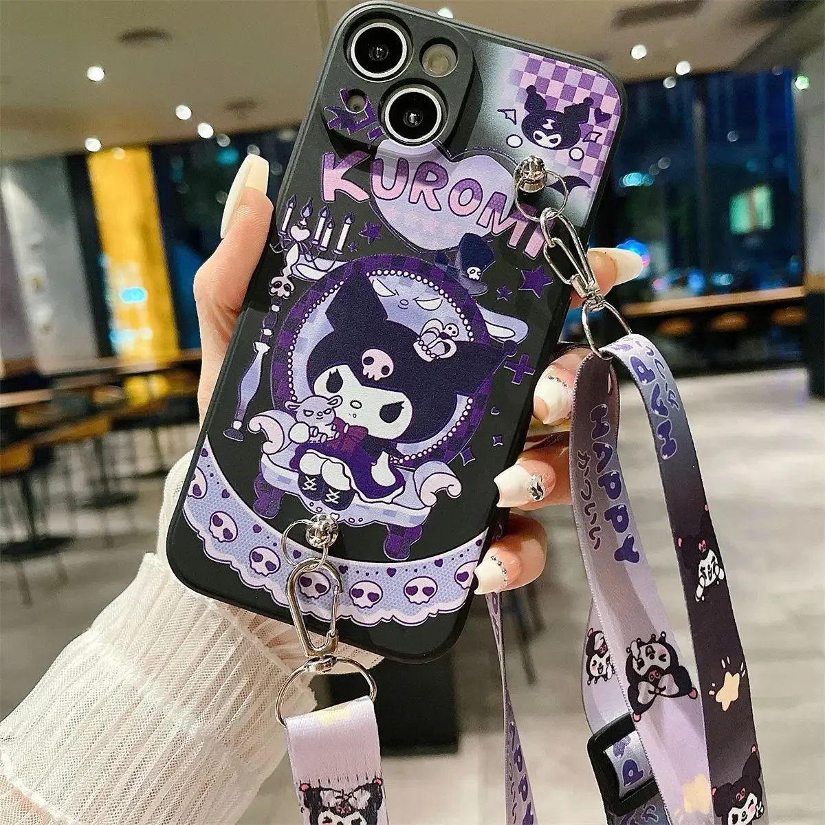 thumbnail image 1 of Sanrio Kuromi Cute Phone Cases For iPhone 15 14 13 12 11 Pro Max Mini XR XS MAX 8 X 7 SE Plus Anti-drop Soft Silicone Cover, 1 of 5