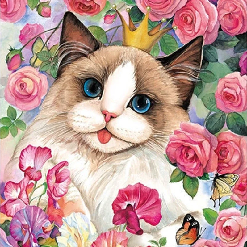 High Quality 57*57cm Paper 500pcs Shaped Jigsaw Puzzles Ragdoll Cute Animals Painting Stress Reducing Toys Christmas Gifts