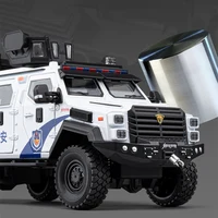 1:24 Alloy Police Explosion Proof Car Model Diecasts Metal Sword Toothed Tiger Armored Vehicles Model Sound Light Kids Toys Gift 2