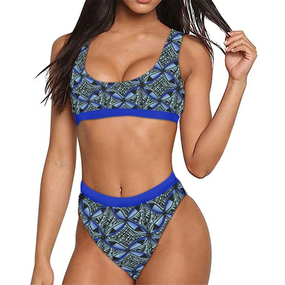 

Polynesian Tribal Clothing Samoa Custom Summer 2023 May Women's Two Piece Outfits Beachwear Swimsuits Bikini Set Swimwear Thong