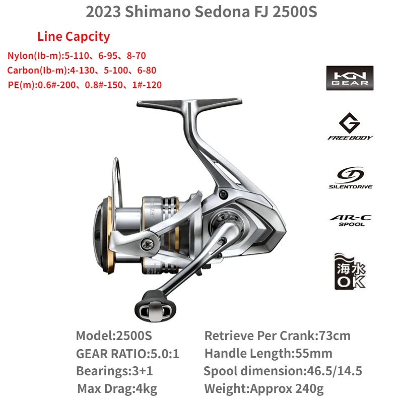 2023 New SHIMANO SEDONA 500 1000 C2000S 2500 2500HG 2500S C3000HG