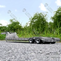 US Stock LESU 4 Axles Metal Heavy Duty Trailer For 1/14 Tamiyay RC Tractor Truck Toys Radio Control Hydraulic Tipper Dumper Toy 1