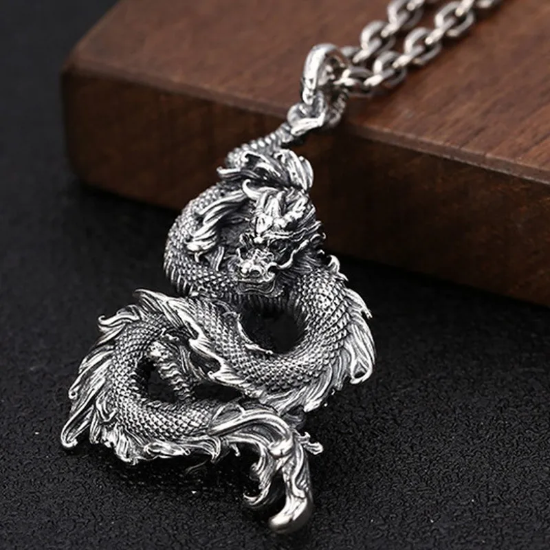 

Однотонные настоящие ювелирные изделия из стерлингового серебра S925 в стиле ретро, индивидуальная подвеска, стильный мужской кулон