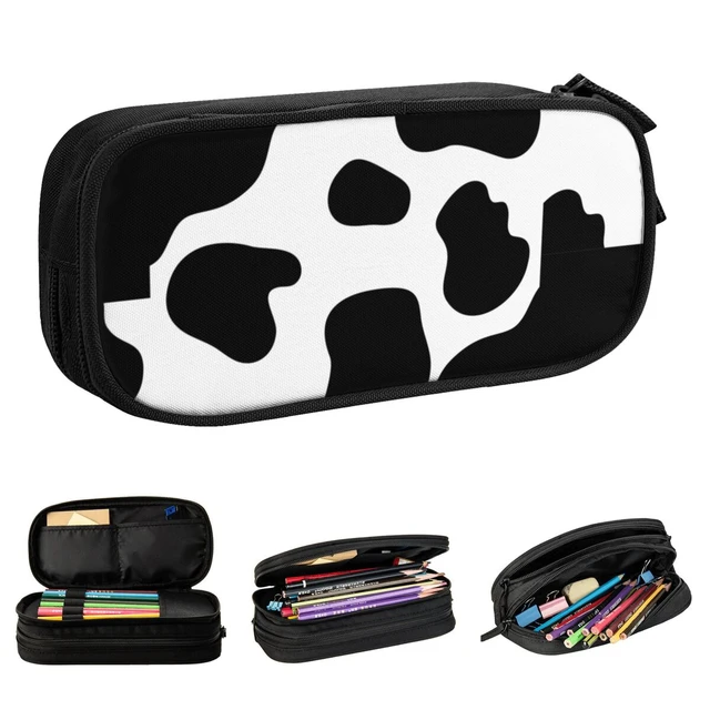  Qhjxgzzl Cow Pencil Case Black and White Pencil Pouch