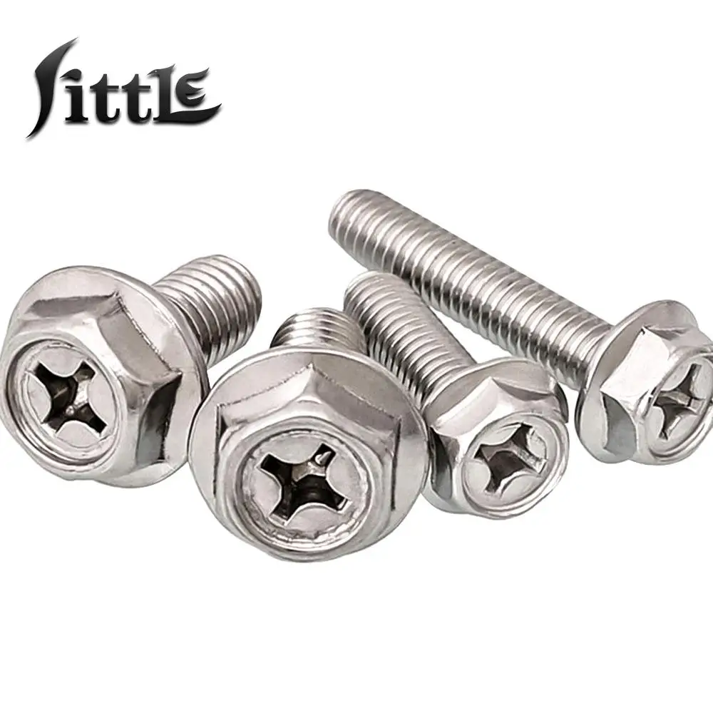 M3 M4 M5 M6 M8 Screw And Bolts Vis 304 Steel Cross Flange Screws Outer
