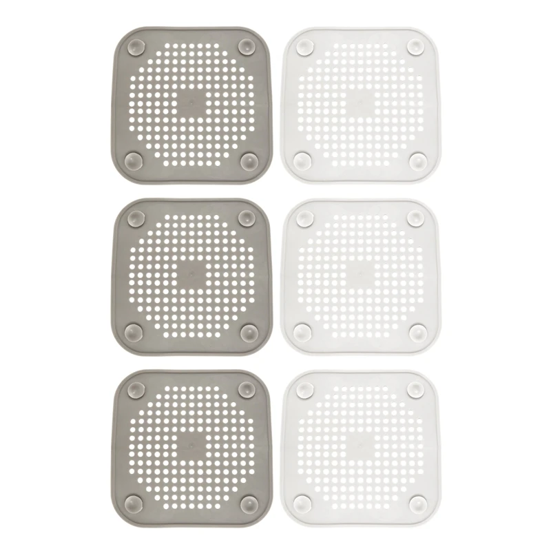 

3x квадратная Сливная крышка для душа, слив для волос, плоская Силиконовая пробка для ванной и кухни, фильтр для слива душа