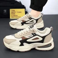 Fashionable Men's Running Shoes Breathable Mesh Slip-On Casual All-Match Anti-Slip Thick Bottom Sports Sneakers for Spring Summe