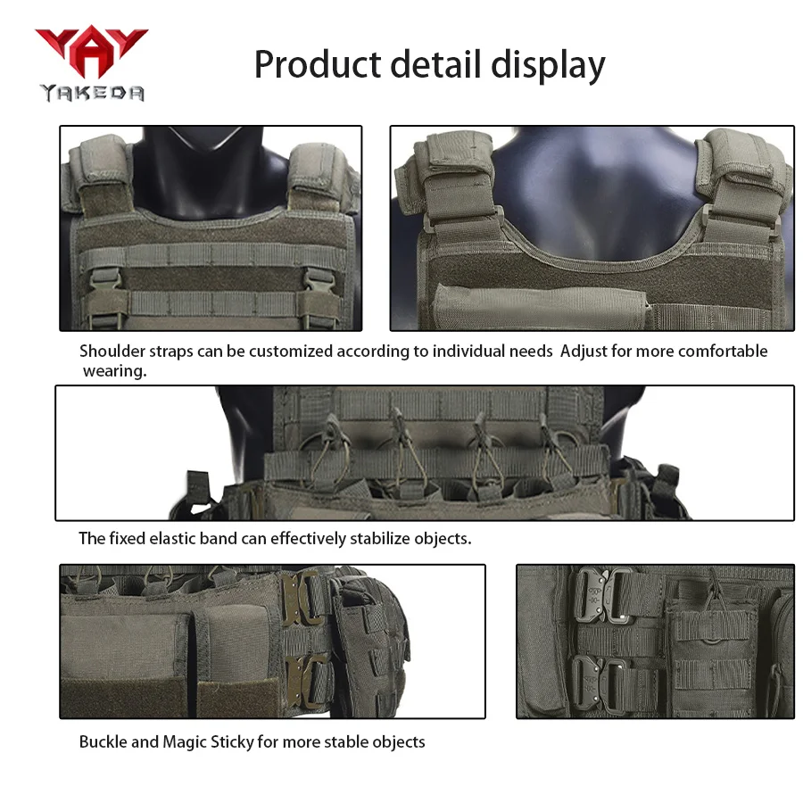 Hunting Vest with Triple Equipment Bag for Outdoor Use
