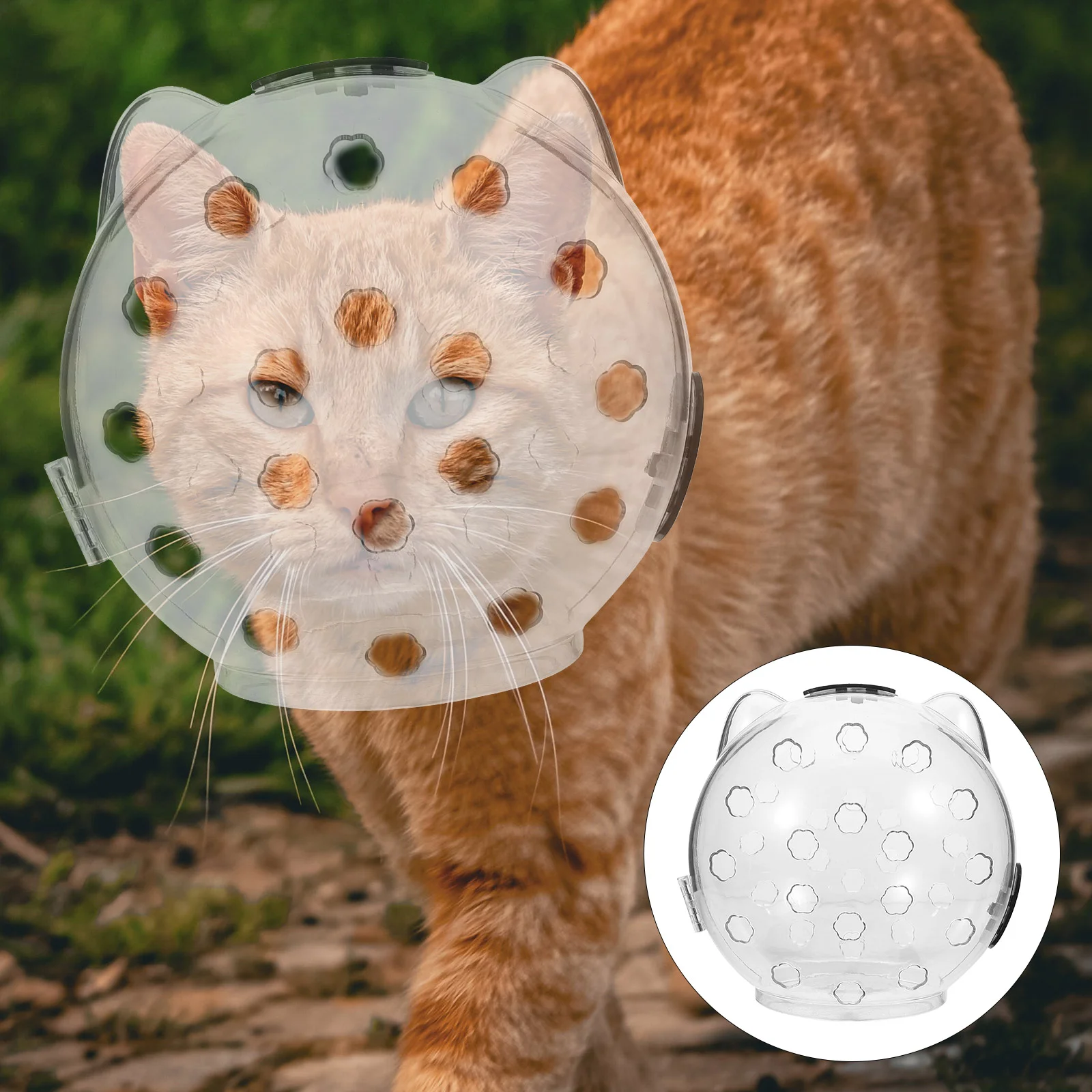 

Cat Muzzle Transparent Cat Anti Bite Cat Astronaut Cat Grooming Head Cover (L)