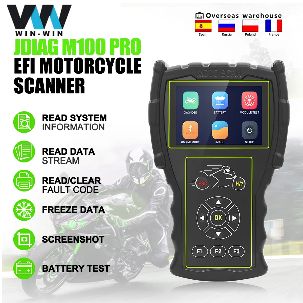 Jdiag M100 Pro Motorcycle Scanner For Ktm Battery Tester Obd 2 Obd2