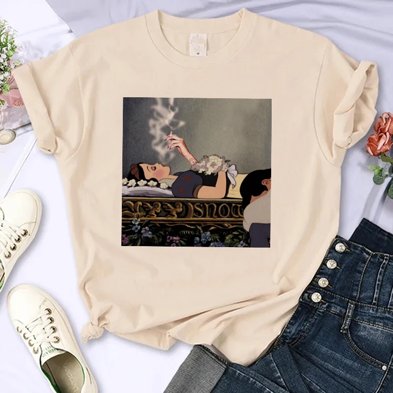 Streetwear Hip Hop Graphic Disney Princess T Shirt Women Harajuku 90s Cute T-shirt Funny Tshirt Female Clothes