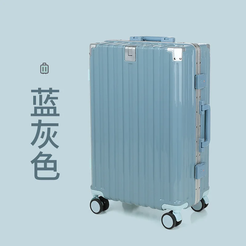 PLUENLI Women's Small Aluminium Frame Luggage Universal Wheel Luggage for Male Students Durable and Strong Password Travel