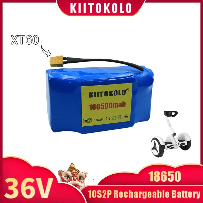 

100% Original Real Capacity 36V 100500mah 18650 Lithium Battery 10s2p Lithium Ion Pack High-capacity Scooter Twist Car Battery