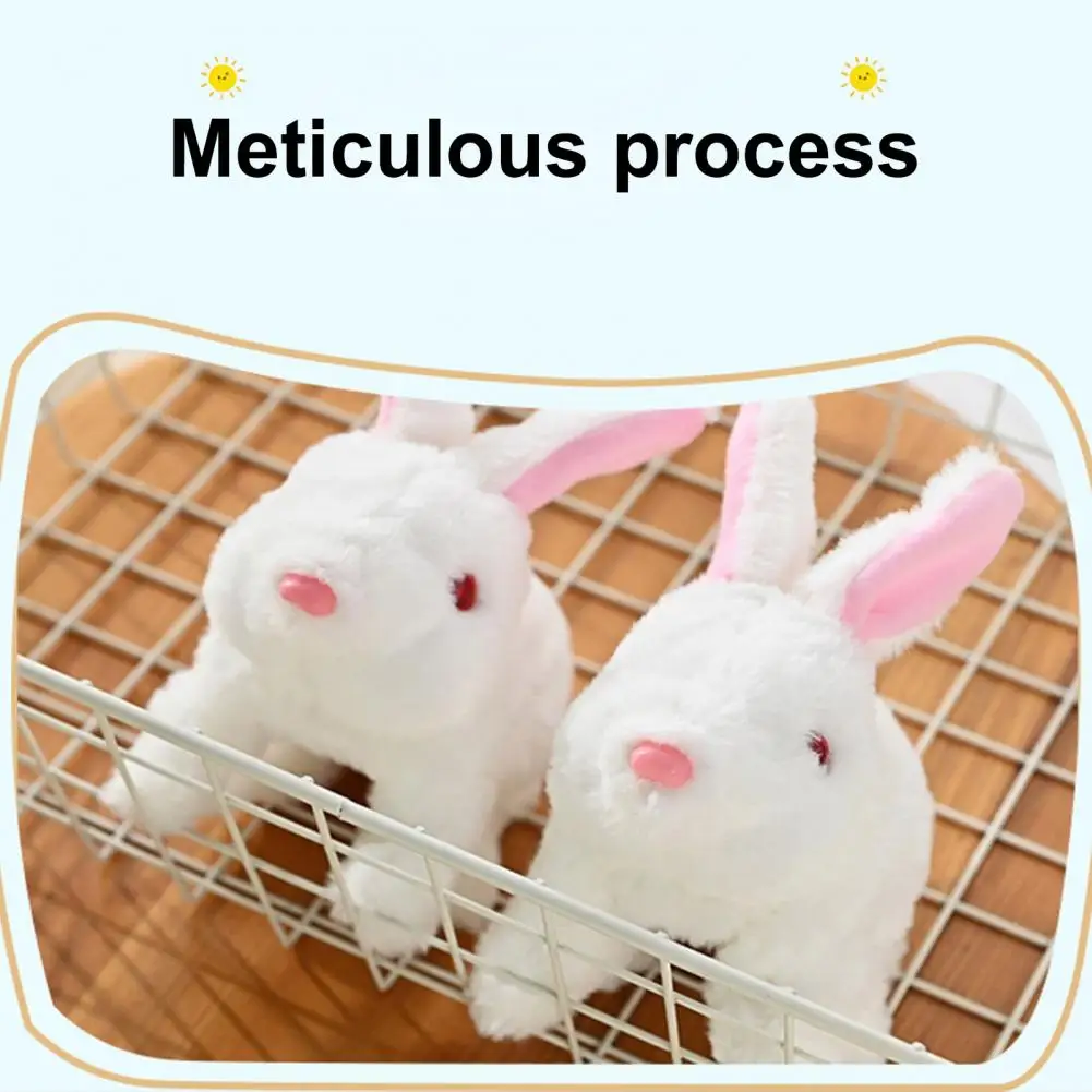 Rabbit Toy Adorable Battery-powered Kids Rabbit Plush Toy Electric Bunny with Sound Light Automatic Walking Fun Bunny