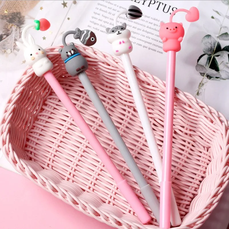 

10/50 Pcs Cartoon Modeling Gel Pens Cute Creative Girl Heart Stationery Christmas Gift Supplies Student School Stationery