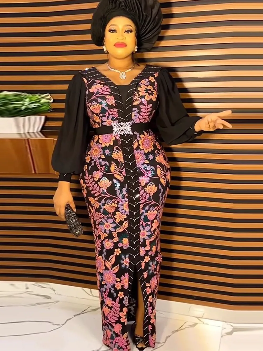

Elegant Prom Evening Dresses for Women Dashiki African Turkey Luxury Sequin Wedding Party Gown Ankara Outfits Vestidos Robe