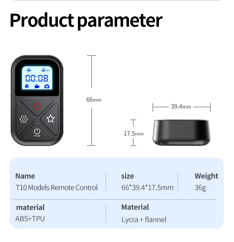 80M Bluetooth Remote Control for Hero 13 12 11 10 9 8 With Shortcut Key Screen