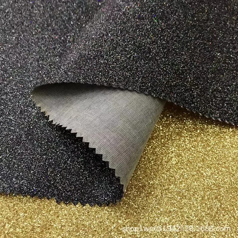 Artificial Leather Fabric Crafts Accessories Laser Cut Text Christmas Materials Glitter PU Leather Textile Cloth for Clothing