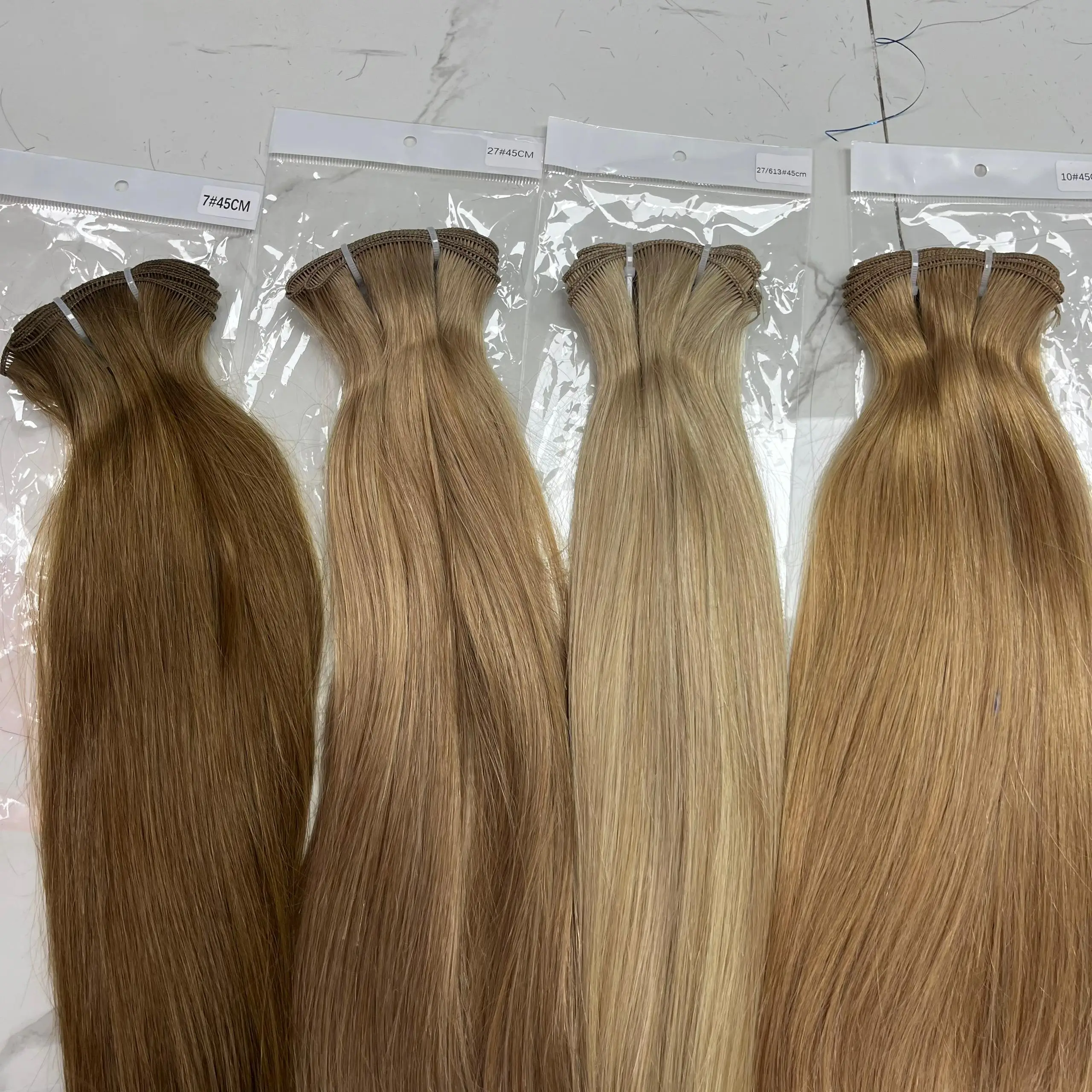 Genius Weft Straight Brazilian 100% Natural Human Hair Bundles Double Drawn Invisible Hair Extensions For Women Hair Weaves 2
