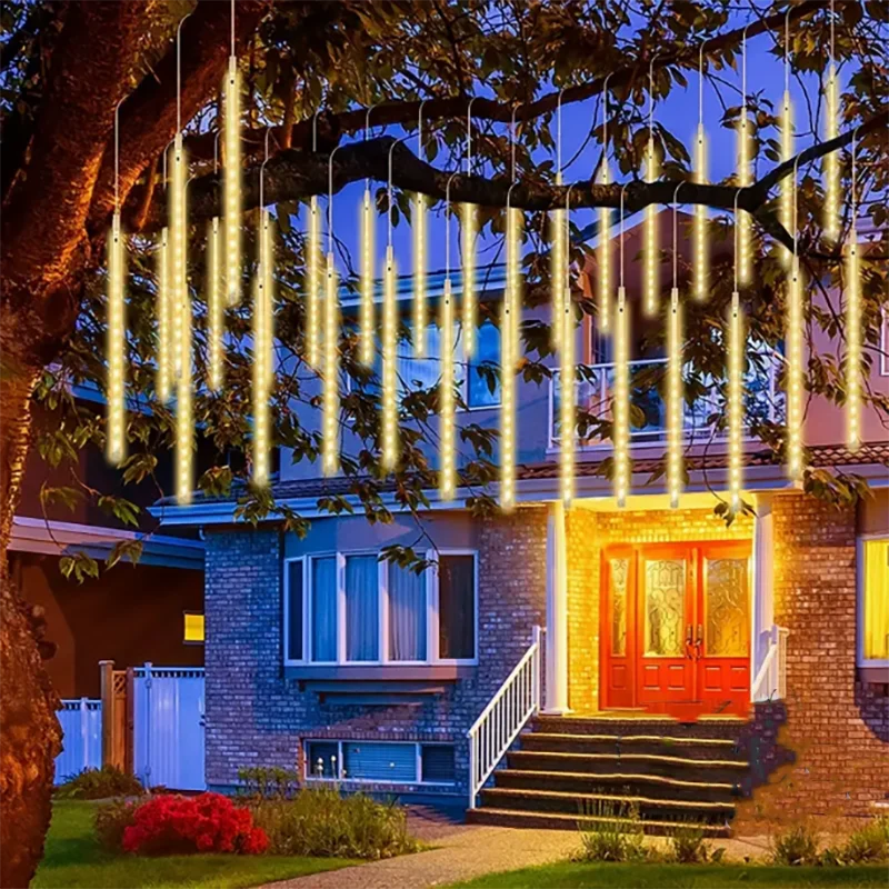 Description Picture 2 of item1/2/3/4 PCS Outdoor Fairy Garland Garden Lights Meteor Shower LED String Light Holiday Wedding Party Christmas Tree Decoration