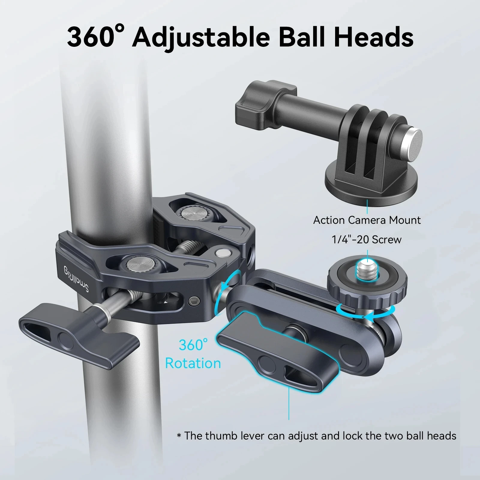 Smallrig-super Clamp com Ballheadcâmera Mount Adaptador de Liberação Rápida para Gopro Monitor Luz Led Carga 35 kg 4102 - Image 5