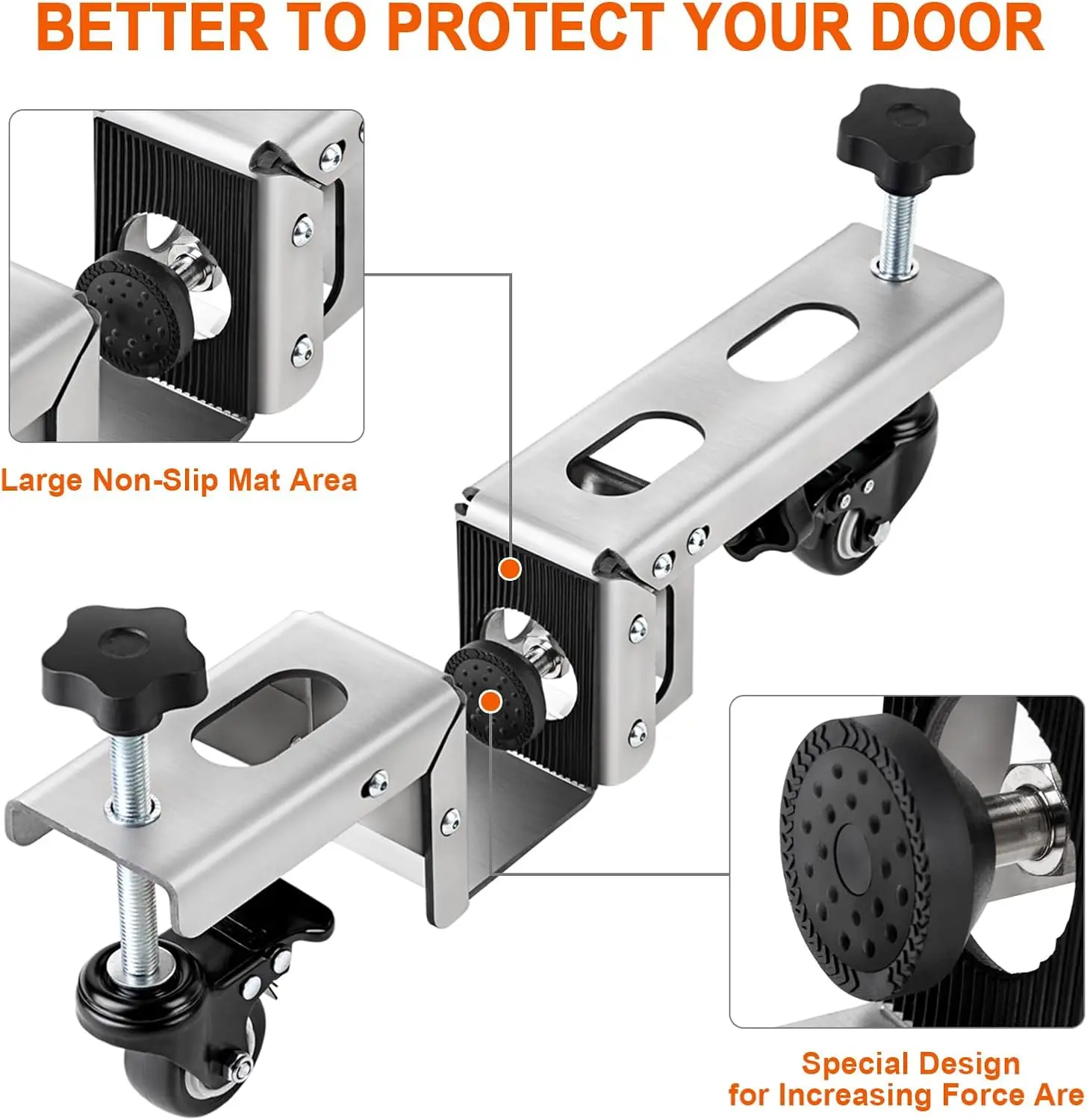 Door Installation Kit, Heavy Duty Door Board Dolly for 1-3/8" and 1-3/4" Pre-Hung, Slab, and Front Doors, Stainless Steel Instal 3