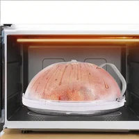 Couvercle de protection transparent pour micro-ondes anti-éclaboussures haute température grille d'aération et poignée chauffage des aliments 2