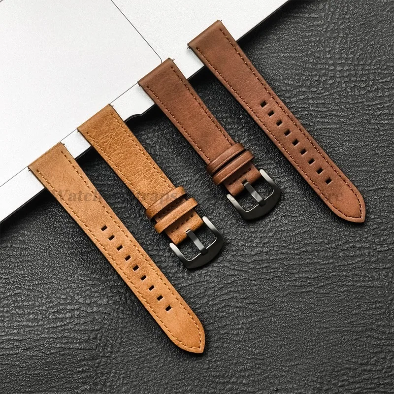 Vintage Brown Leather Watch Strap - Premium 20mm & 22mm Band