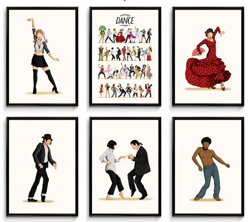 Pulp Fiction Ballet Music Unicorn Print Art Canvas Poster Per La Decorazione Del Soggiorno Home Wall Decor Picture