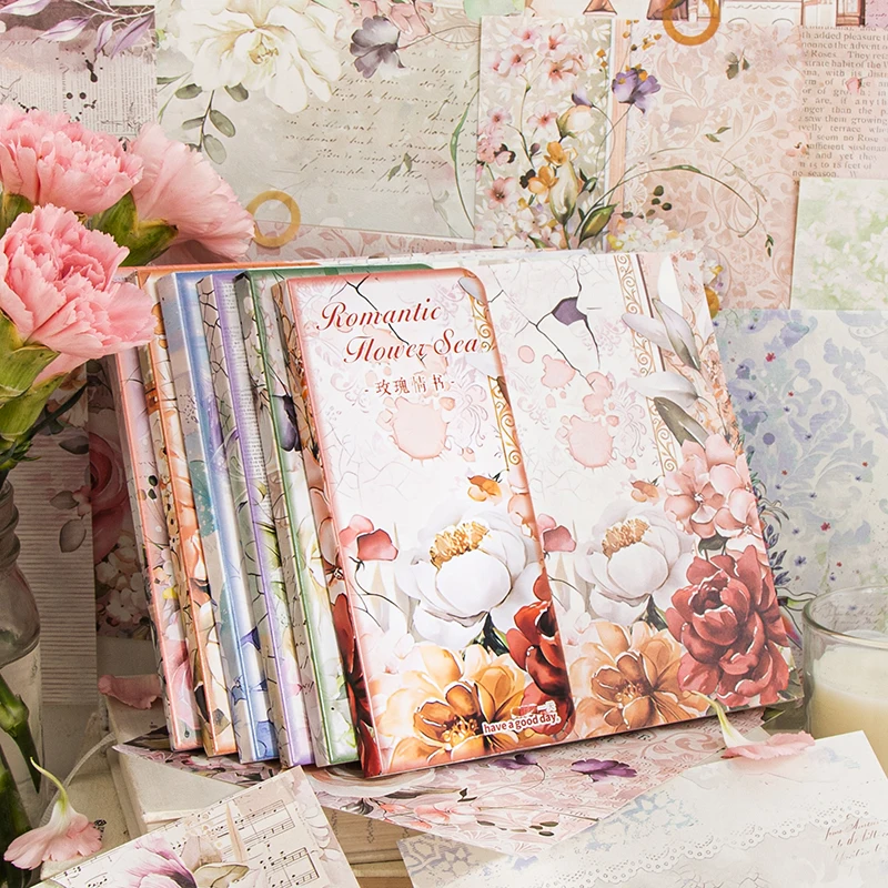 

6packs/LOT Romantic Flower Sea series retro paper message memo pad